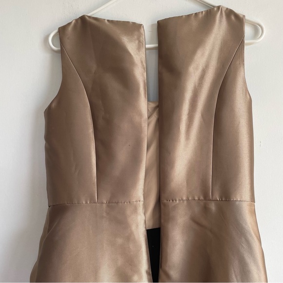 Kay Unger Sophie Jumpsuit Light Gold Dress Black Pants Sleeveless Formal Gown 8 - Picture 8 of 12